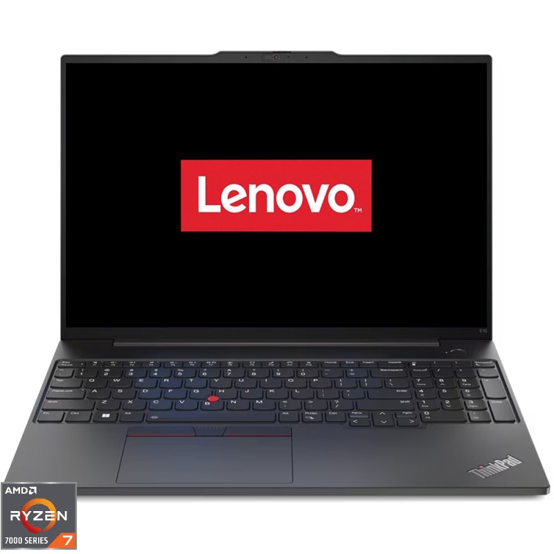 Laptop Lenovo ThinkPad E16 Gen 2, 21M5002PRIMZXM, cu procesor AMD Ryzen™ 7 7735HS pana la 4.75GHz, 8 cores, 16" WUXGA, IPS, 16GB DDR5, 1TB SSD, AMD Radeon™ 680M Graphics, No OS, Black, 3Y Onsite upgrade