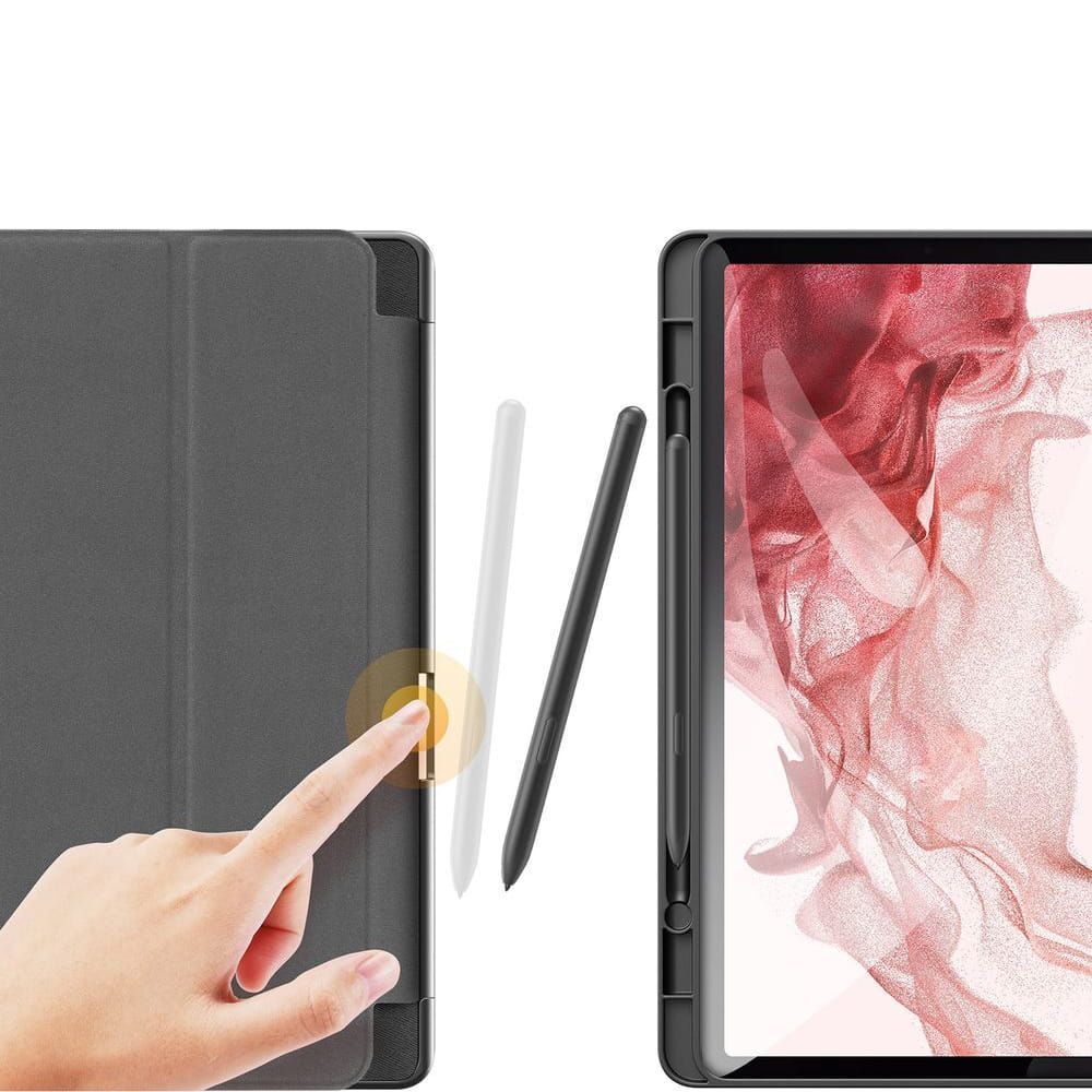 Tablete Samsung Galaxy Tab S9 FE+ compatibile 12.4 inch (SM-X610, SM-X616) - Husa neagra rezistenta la socuri DUX DUCIS DOMO, cu suport creion