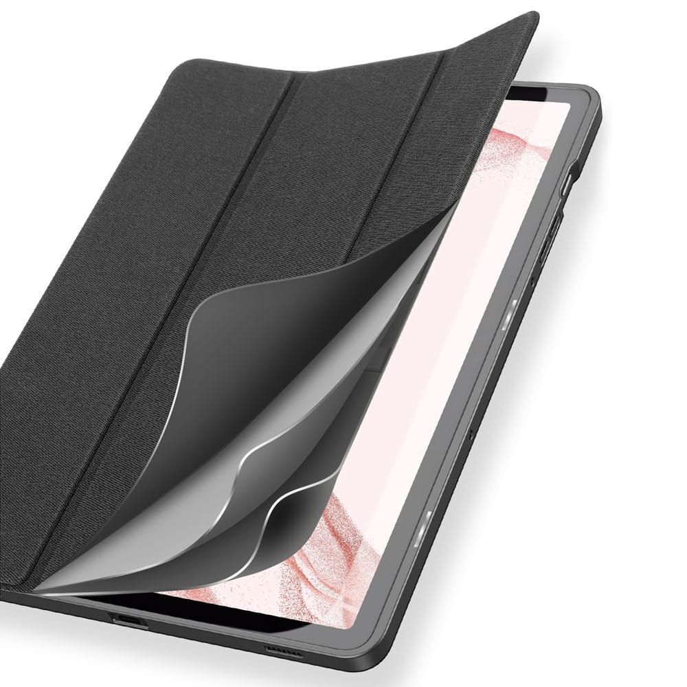 Tablete Samsung Galaxy Tab S9 FE+ compatibile 12.4 inch (SM-X610, SM-X616) - Husa neagra rezistenta la socuri DUX DUCIS DOMO, cu suport creion