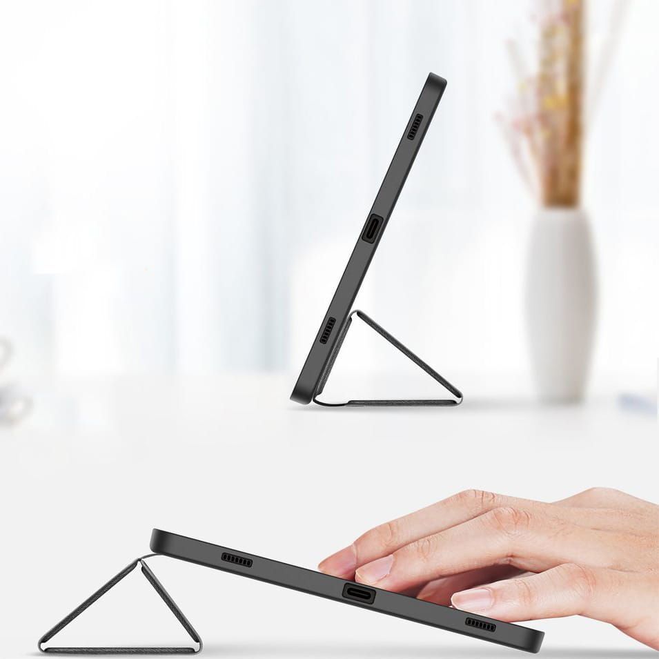 Tablete Samsung Galaxy Tab S9 FE+ compatibile 12.4 inch (SM-X610, SM-X616) - Husa neagra rezistenta la socuri DUX DUCIS DOMO, cu suport creion