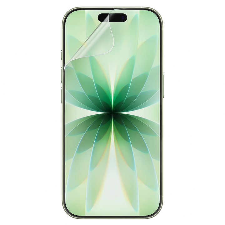 Folie iPhone 17 transparenta din silicon, Silicon Hydrogel Regenerabil, Flexible Hydro-Crystal, Protectie Completa, Full Glue, Instalare usoara, Set complet pentru Instalare