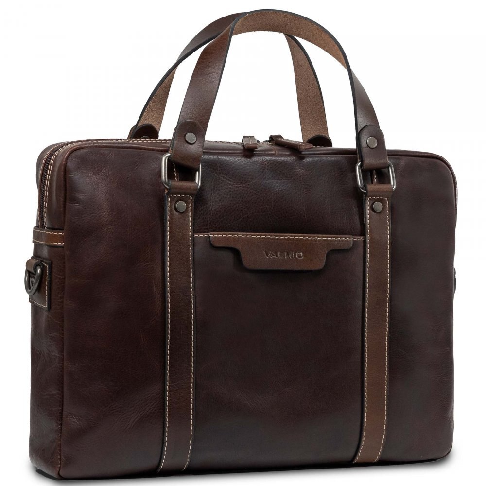 Geanta pentru laptop Valmio, piele naturală, 36x26, 5x7cm, bordou
