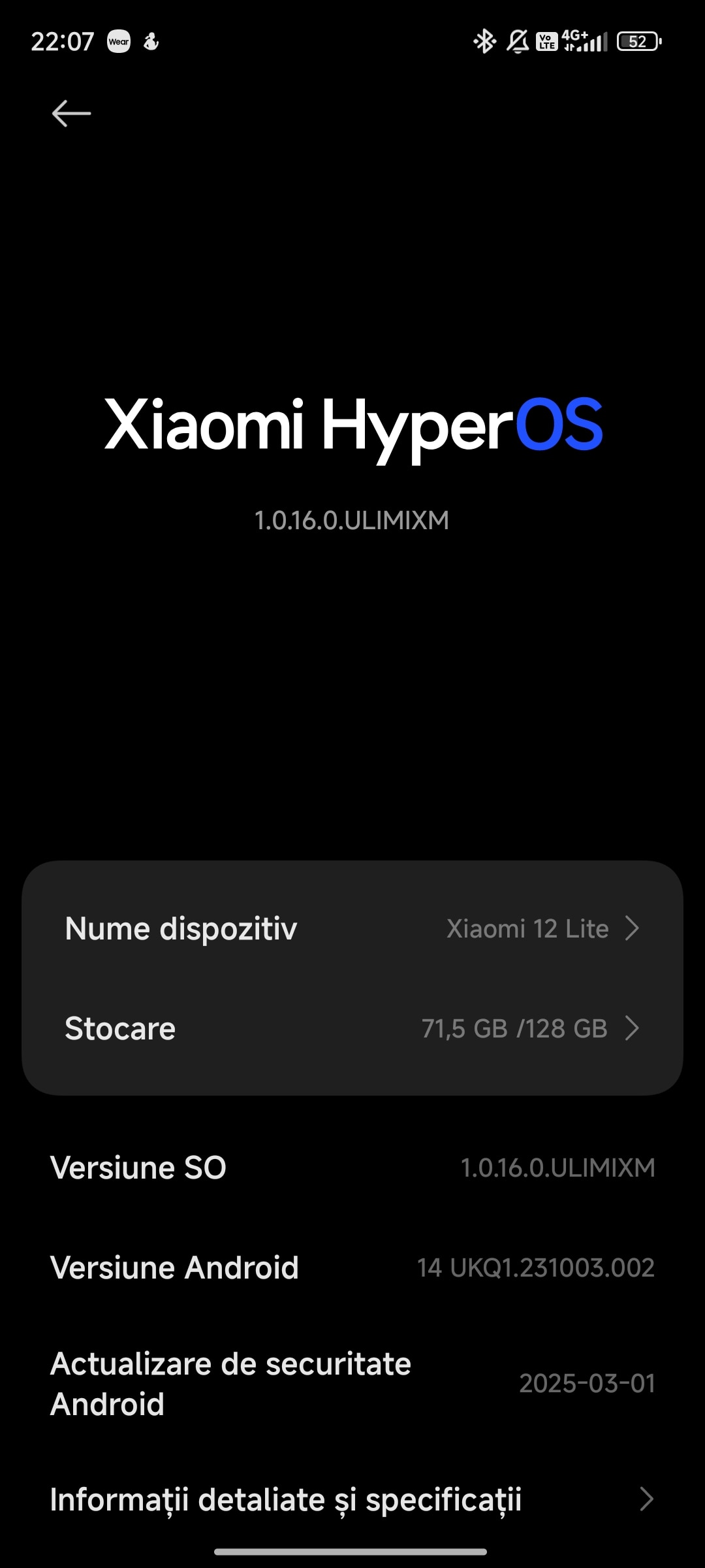 Telefon mobil Xiaomi 12 Lite, Dual SIM, 8GB RAM, 128GB, 5G, Black