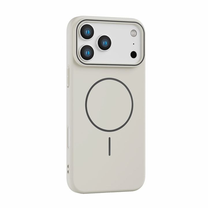Husa pentru Apple iPhone 17 Pro cu MagSafe, Protectie Totala Anti-Soc din PC, LIXR-03EN®, Alb Montan