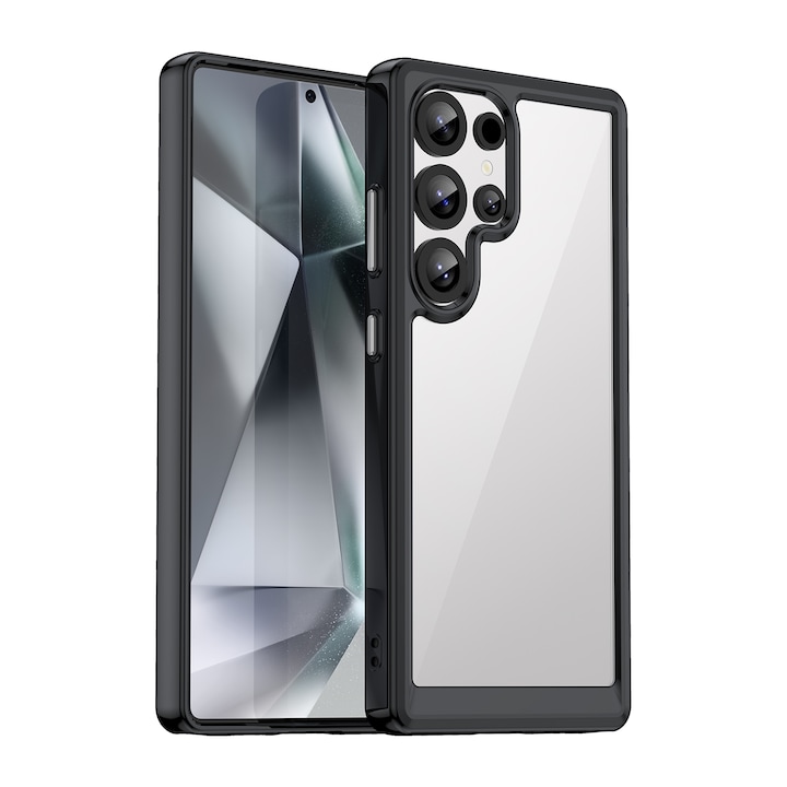 Husa telefon, pentru Samsung Galaxy S25 Ultra De inalta calitate Hard Backplane Soft Border Pure si Luminos Simtire confortabila, Negru, Transparent