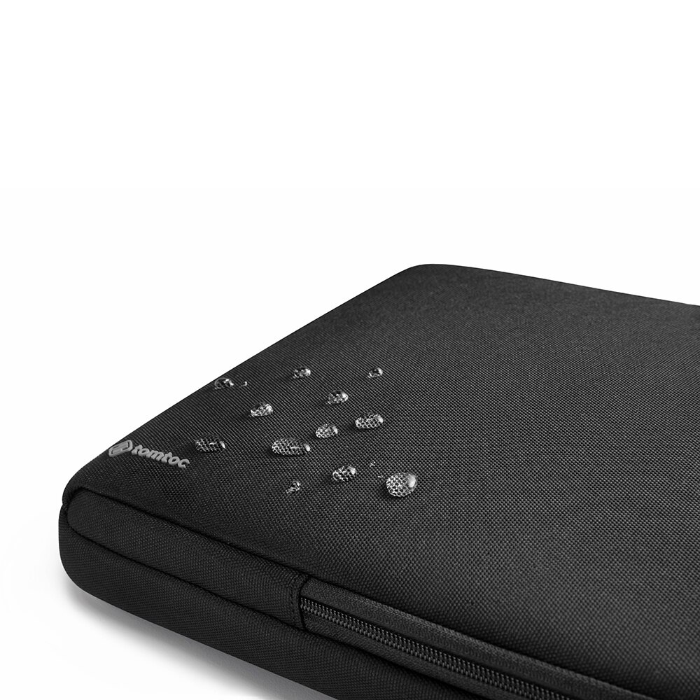 Geanta de umar pentru laptop TomToc, compartimente multiple pentru accesorii, Defender, diagonala maxima 16", colturi intarite, protecte 360, nailon, Negru