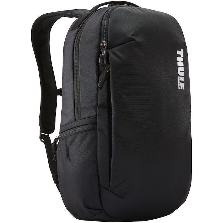 Rucsac laptop, 21MAR1040, 31x48x8 cm, 15 inch, Thule by AleXer, Nylon, Negru, breloc inclus