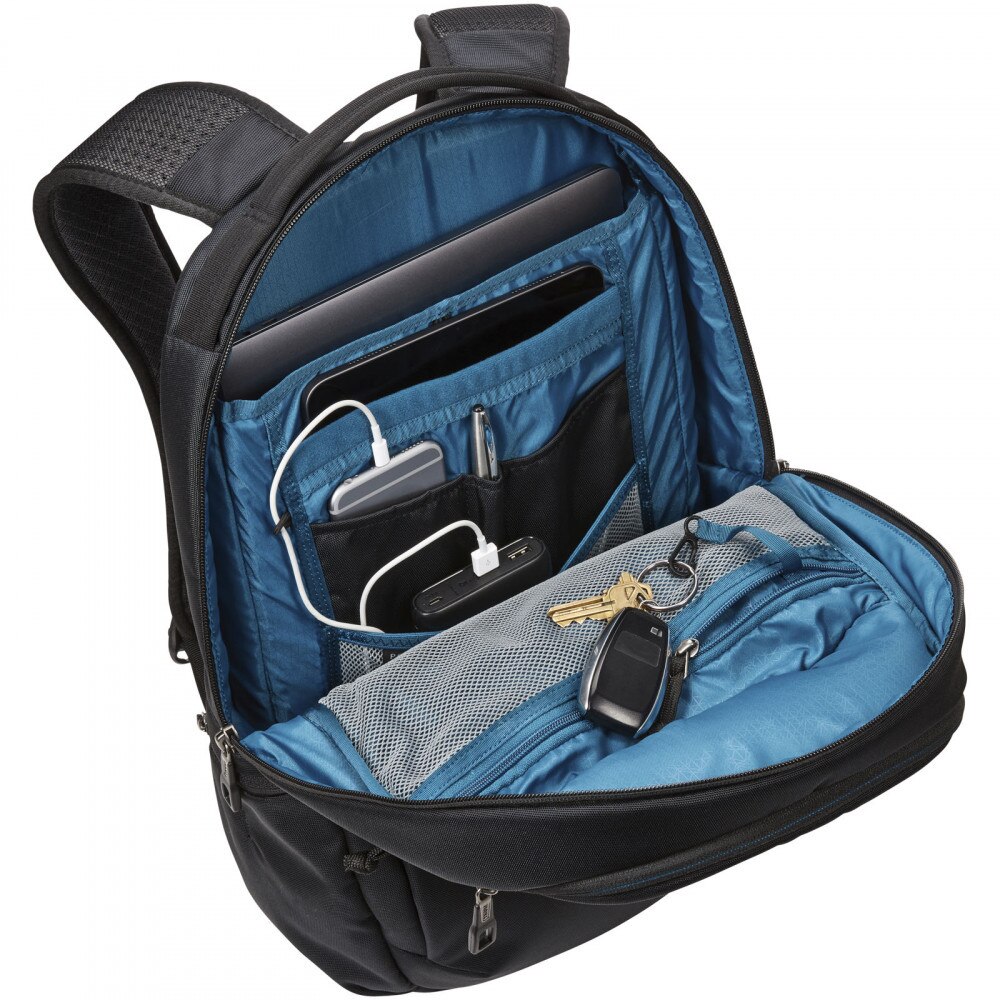 Rucsac laptop, 21MAR1040, 31x48x8 cm, 15 inch, Thule by AleXer, Nylon, Negru, breloc inclus