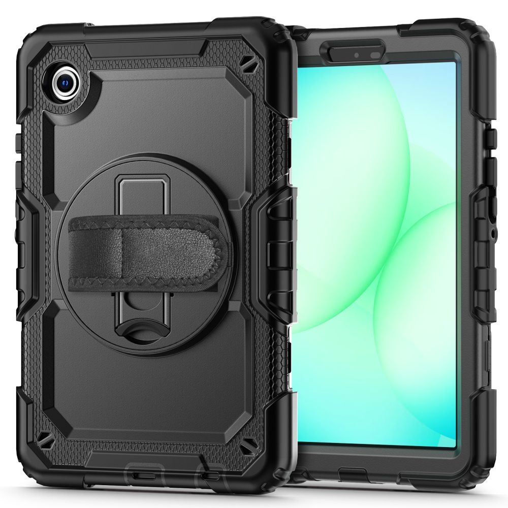 Husă tabletă Samsung Galaxy Tab A11 8.7 X133 / X135 compatibilă - SOLID360 rezistentă la șocuri, cu suport, negru