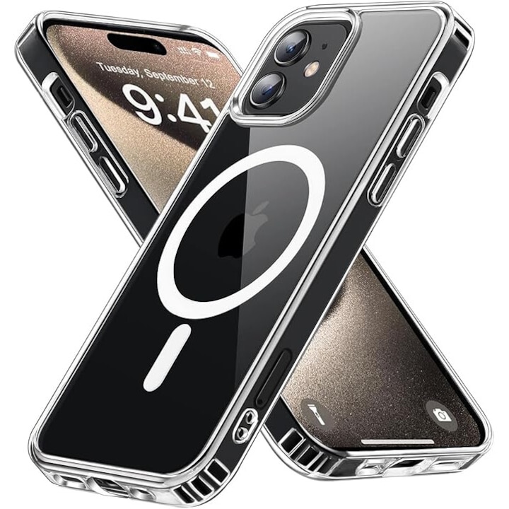 Husa protectie telefon, TPU, Pentru iPhone 11, Compatibila cu MagSafe, Transparent