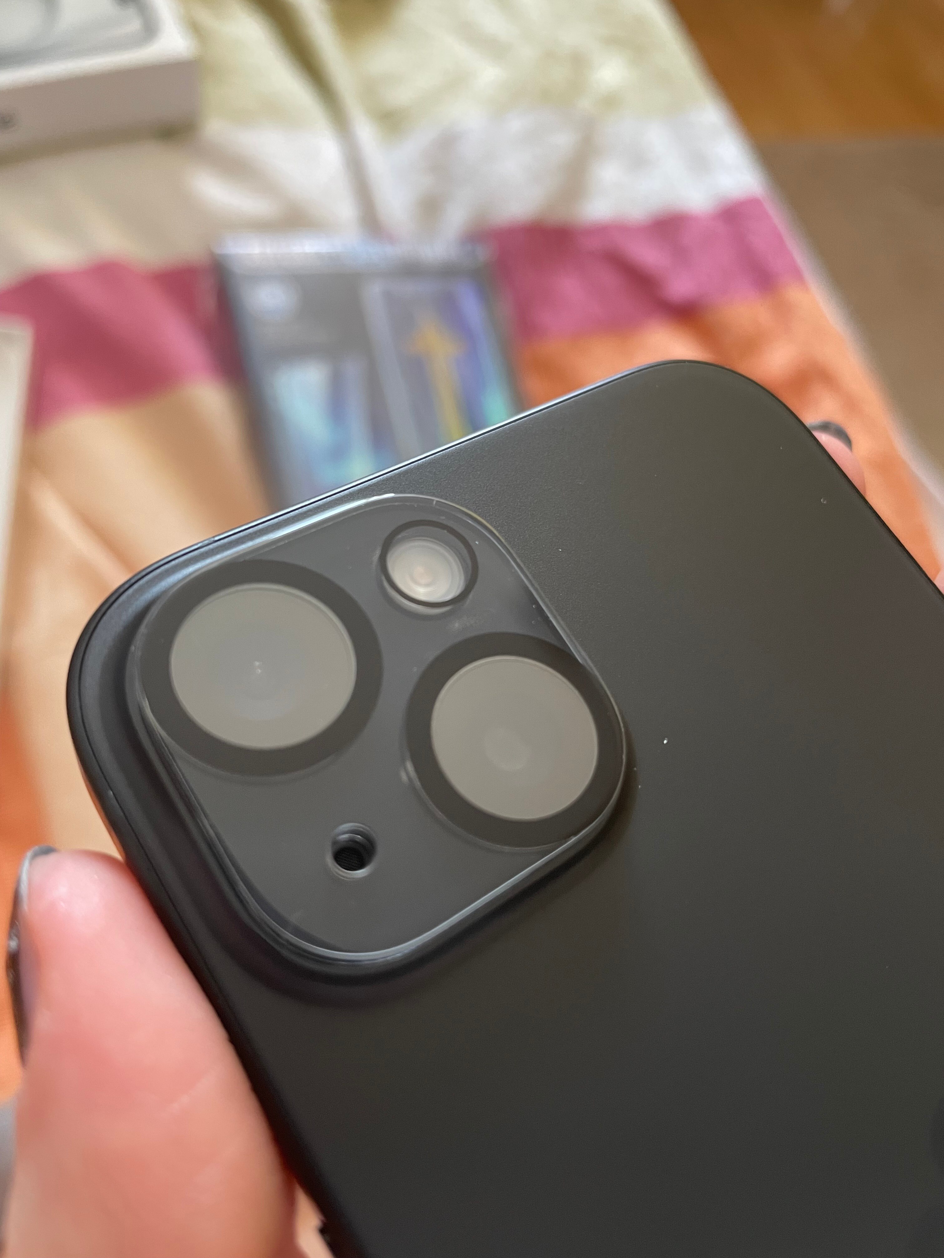 Set 2 folii privacy protectie telefon, Sticla securizata, Pentru ecran/camera, compatibil cu iPhone 15, acoperire completa