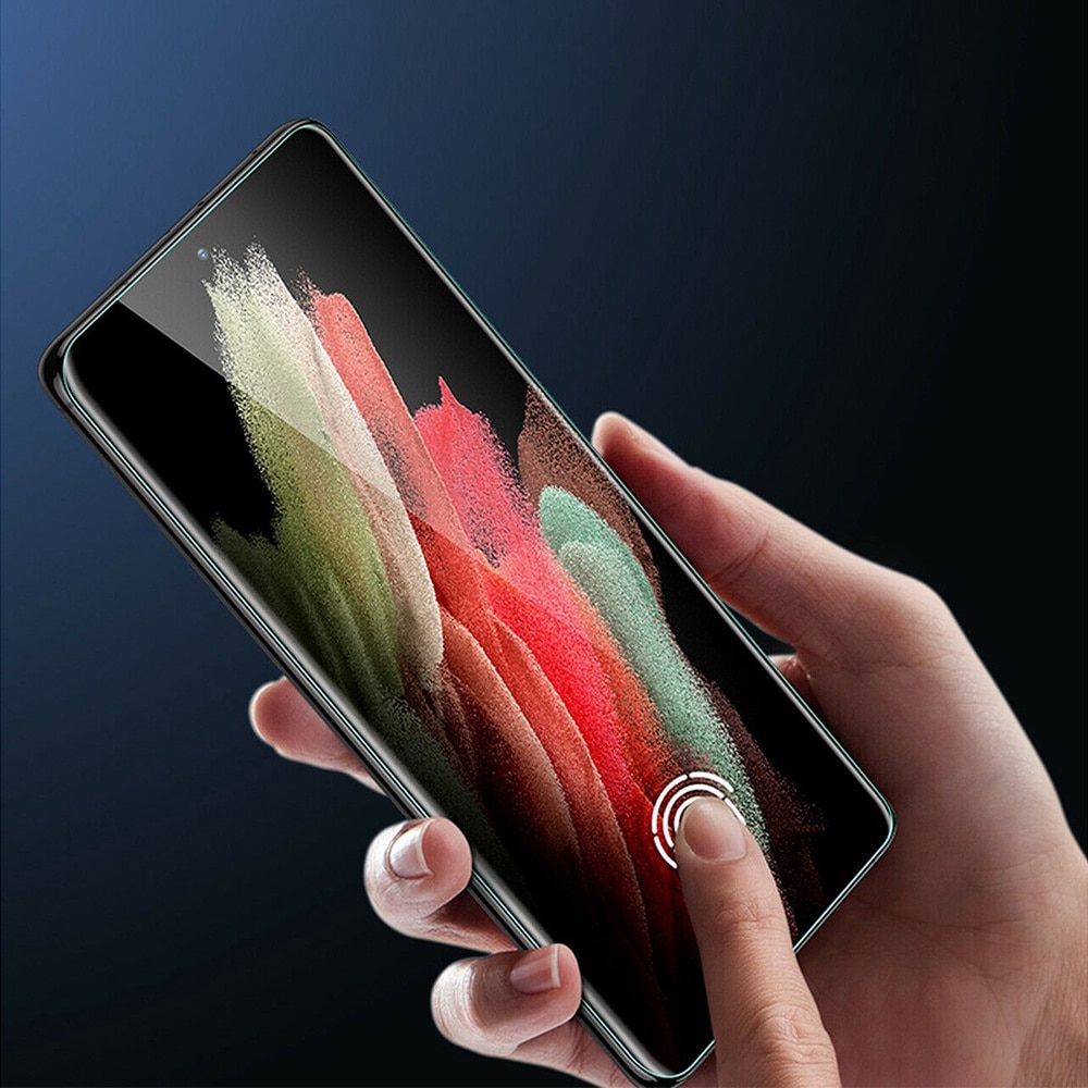 Folie PolyFlex compatibila cu Samsung Galaxy S25, Polimer siliconic de 100 de microni, Montare usoara, fara lichid, Regenerabila, Lipici pe intreaga suprafata, Compatibila cu senzorul de amprenta, Claritate HD Pro, Case-Friendly