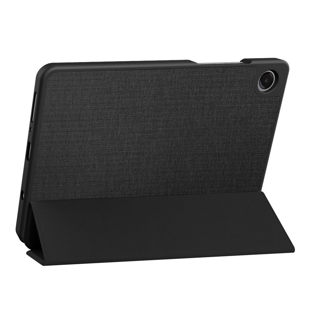 Husă tabletă compatibilă cu Samsung Galaxy Tab A11 8.7 X133 / X135 - din material textil de pânză, obsidian negru, cu suport pentru creion