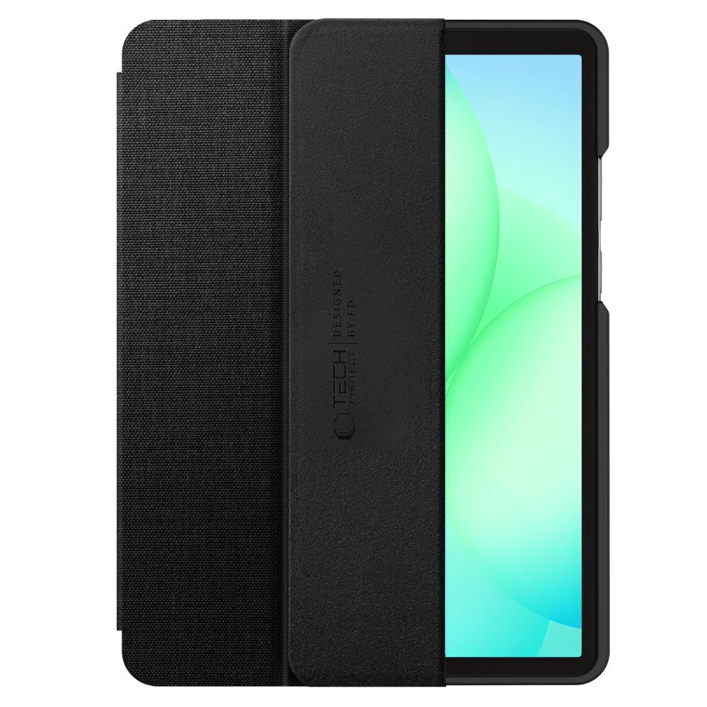 Husă tabletă compatibilă cu Samsung Galaxy Tab A11 8.7 X133 / X135 - din material textil de pânză, obsidian negru, cu suport pentru creion