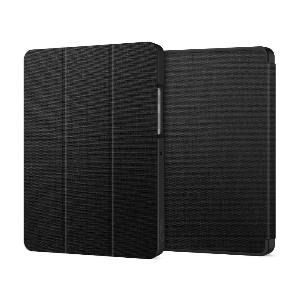 Husă tabletă compatibilă cu Samsung Galaxy Tab A11 8.7 X133 / X135 - din material textil de pânză, obsidian negru, cu suport pentru creion