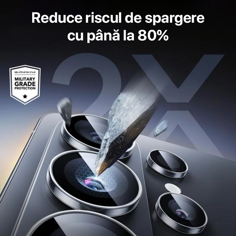 Folie protectie camera pentru Samsung Galaxy S26 Daden, Aplicator automat, Anti zgarieturi, Antisoc, Instalare usoara, Protectie premium, Argintiu