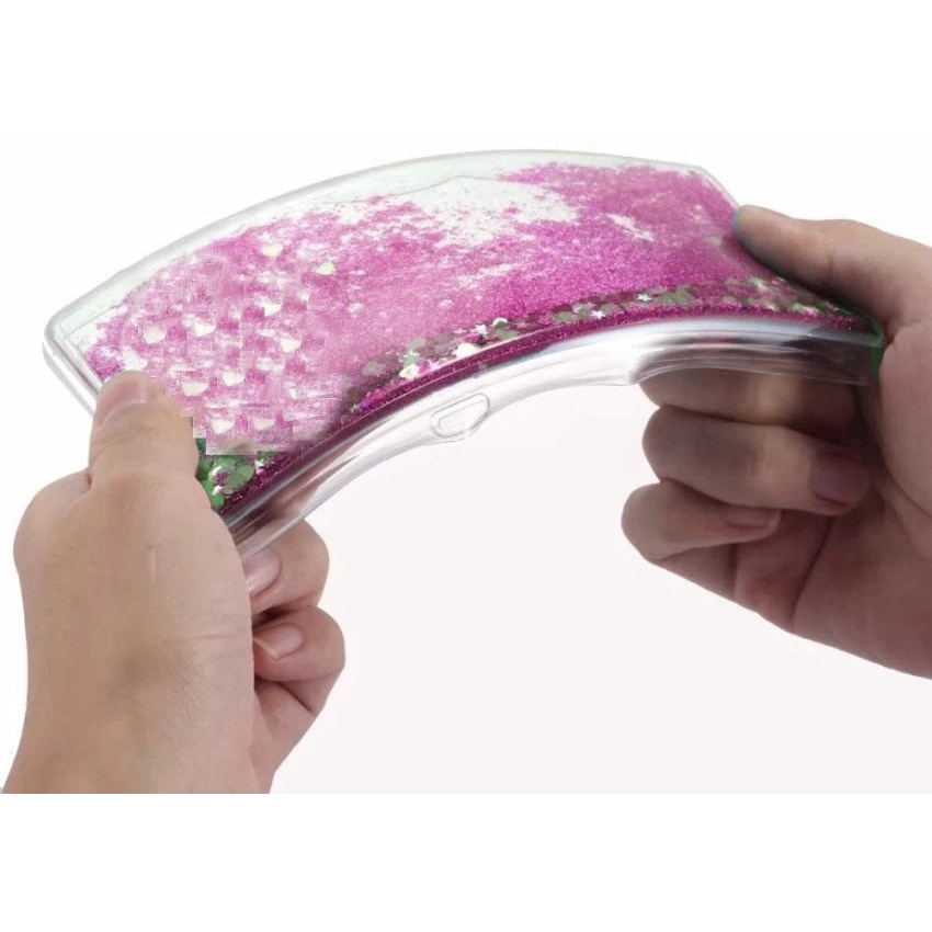 Husa compatibila cu Samsung Galaxy A14, cu Apa si Sclipici, Glitter, Fashion, protectie camera, Roz, ISAG