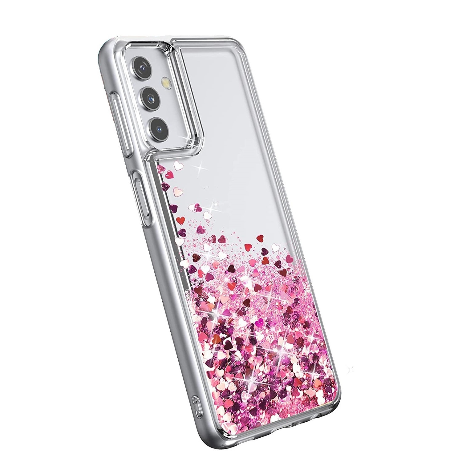 Husa compatibila cu Samsung Galaxy A14, cu Apa si Sclipici, Glitter, Fashion, protectie camera, Roz, ISAG