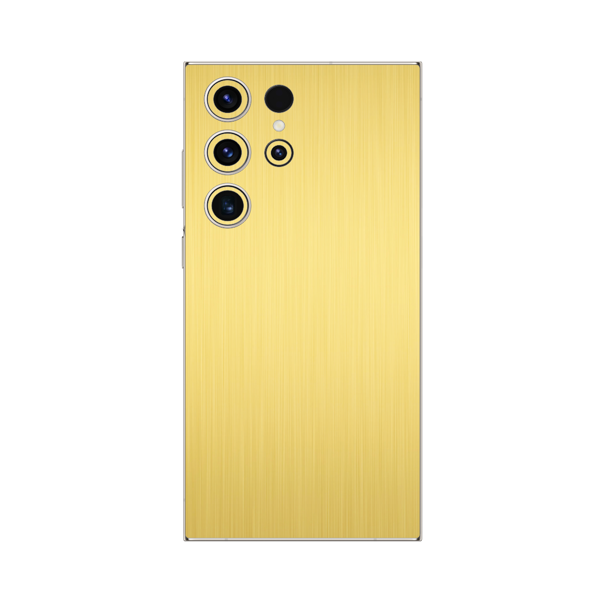 Folie iSkinz pentru Samsung Galaxy S23 Ultra 5G - Brushed Auriu 360 Cut, Skin Adeziv Full Body Cover, Protectie Carcasa Spate si Laterale