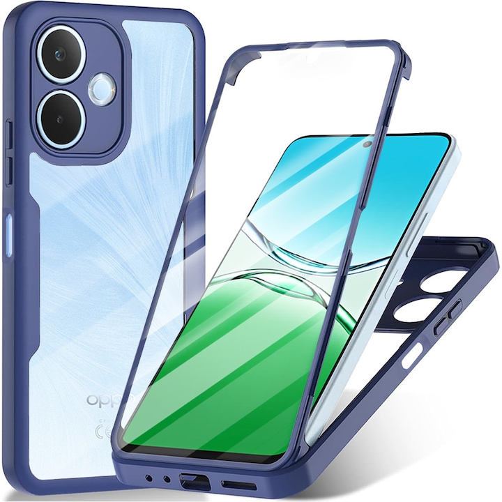 Husa pentru Oppo A5 Pro 4G / A5 Pro 5G DaDen® ColorVerse 360, Antisoc, Protectie completa spate-ecran, Albastru