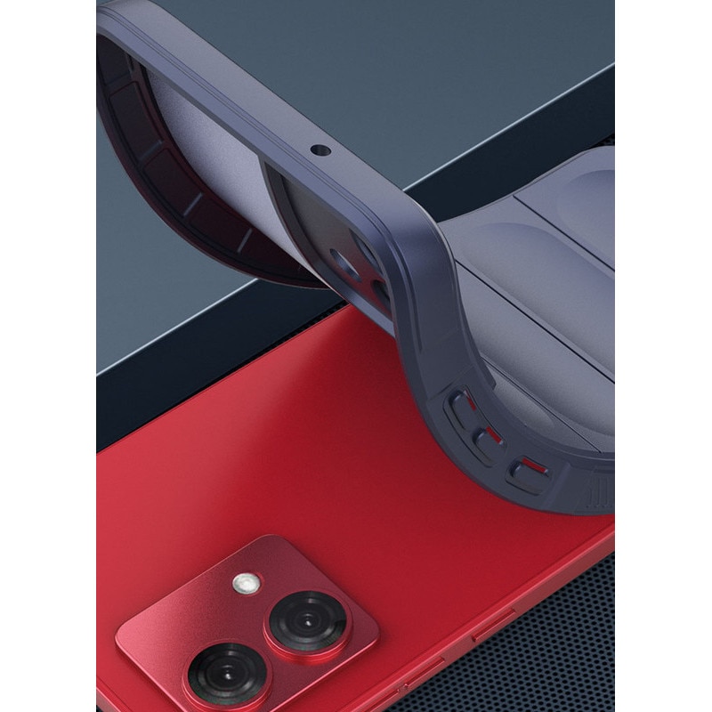 Husa telefon, pentru Motorola Moto G54 5G, Heavy Duty 3D cu dungi senzoriale Soft Silicone Full Portection Rezistent la socuri, Midnight Blue
