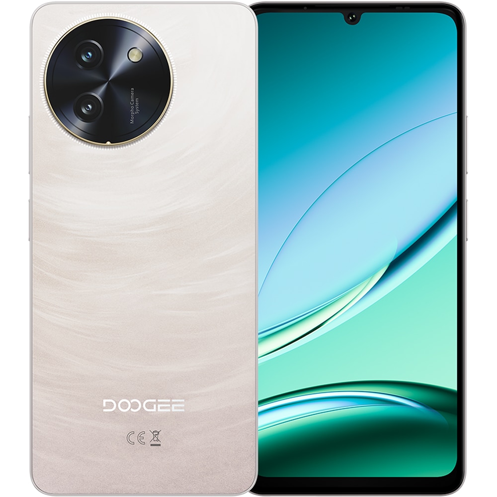 Telefon mobil Doogee Note 59 Pro, Dual SIM, 5G, Octa-Core T8200, Slim 8.6mm, 256GB, 32GB RAM (8GB + 24GB ext), 6.75-inch 120Hz, 6250mAh, NFC, Android 15, Gold