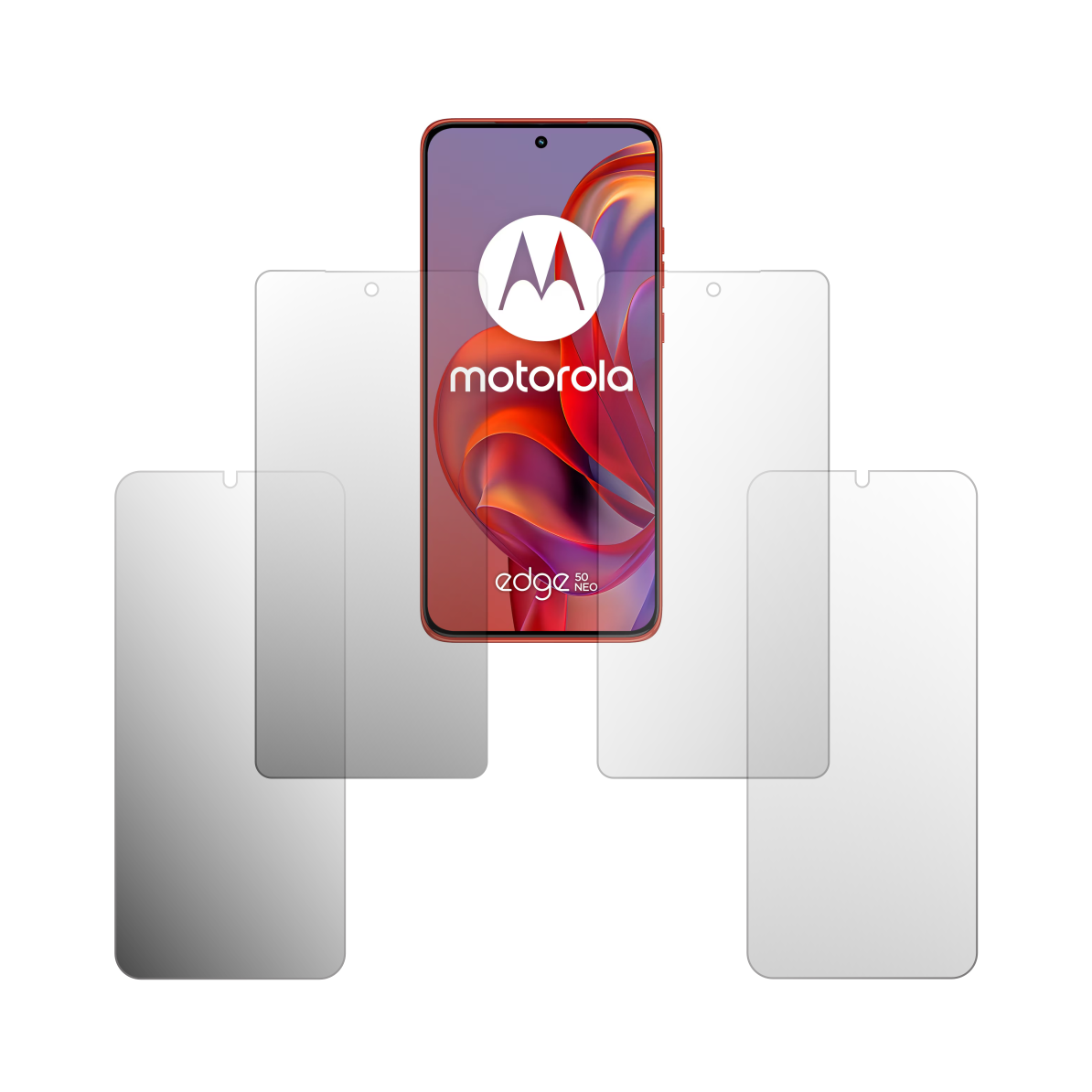 Set 4X Folie Protectie Ecran Folie24, pentru Motorola Edge 50 Neo, 2X Ultra-Clear + 2X Mate, Acoperire Full-Display si Case-Friendly, Adezive, Flexibile cu Auto Regenerare