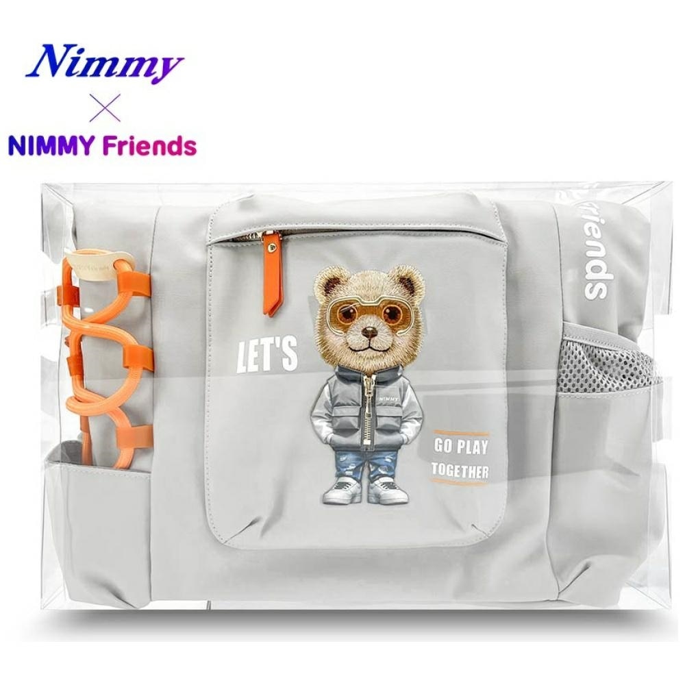 Rucsac Nimmy Cool&Cute 2.0 Bear, gri, 320x150x455mm, pentru laptop