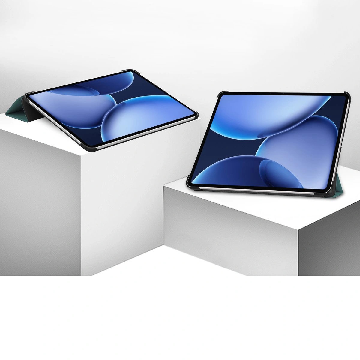 Husa tableta Bizon, verde inchis, pentru OnePlus Pad 3 / 2 Pro, OPPO Pad 4 / 4 Pro