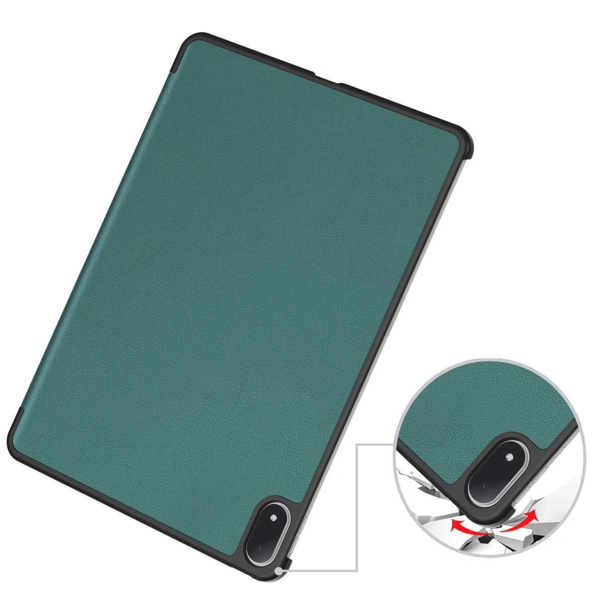 Husa tableta Bizon, verde inchis, pentru OnePlus Pad 3 / 2 Pro, OPPO Pad 4 / 4 Pro