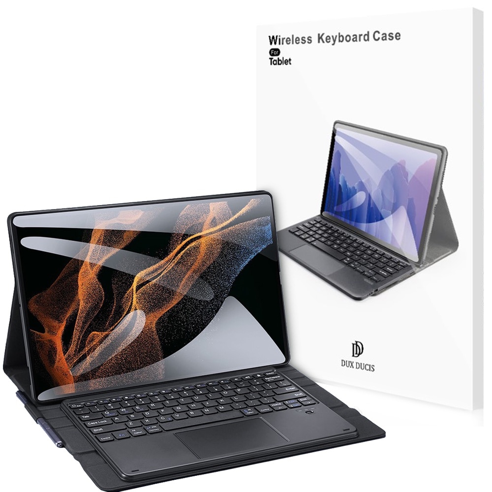 Husa tastatura pentru Samsung Galaxy Tab S8 Ultra, DuxDucis, Negru