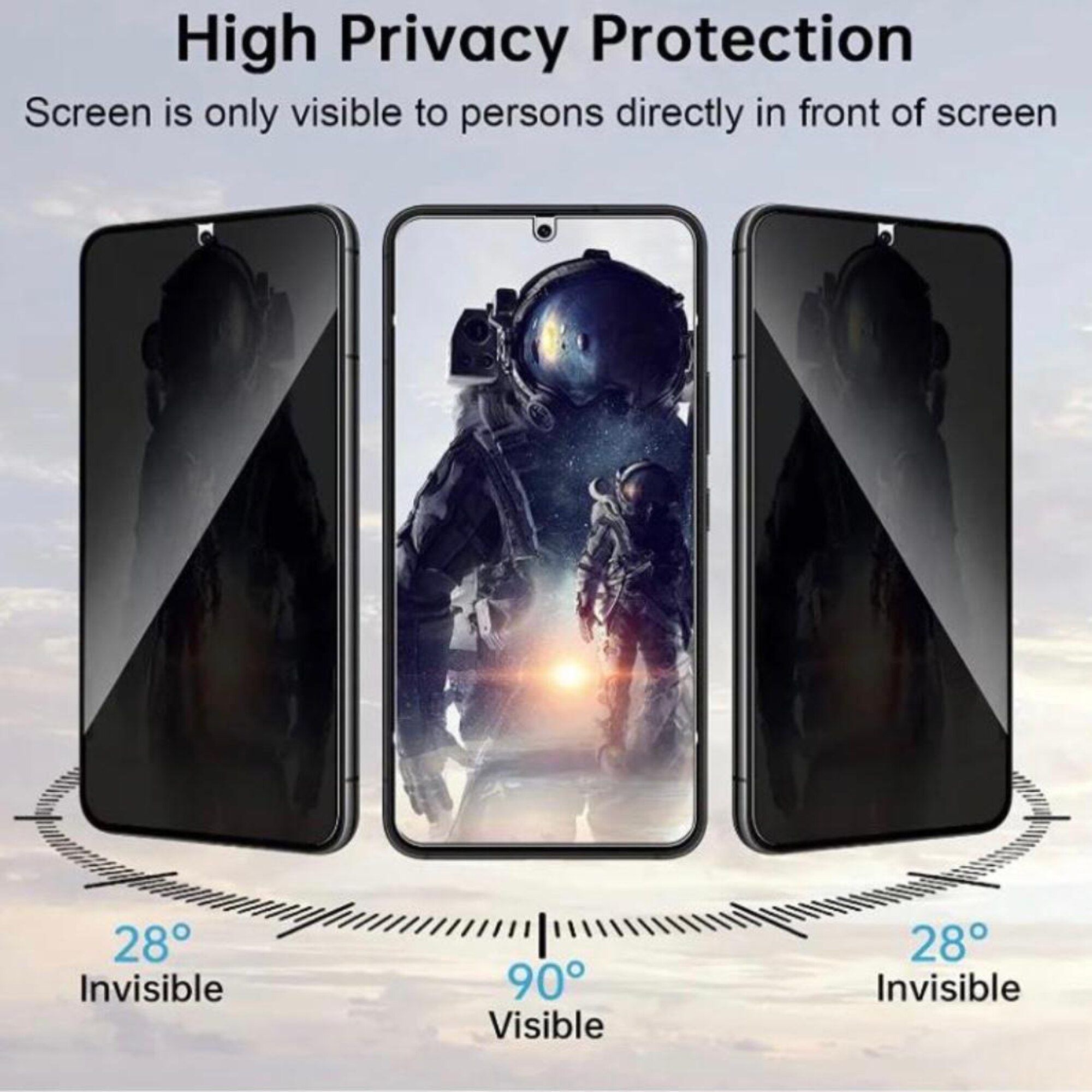 Folie protectie Privacy compatibIla cu Samsung Galaxy S23 PLUS Calitate profesionala ROHS, Full Cover Black