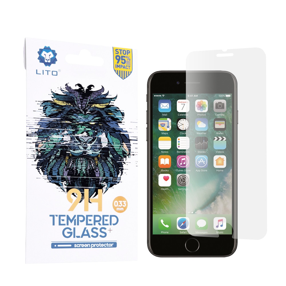 Folie de protectie Ecran Lito Classic pentru Apple iPhone SE (2022) / SE (2020) / 8 / 7, Sticla Securizata, Full Glue, 2.5D