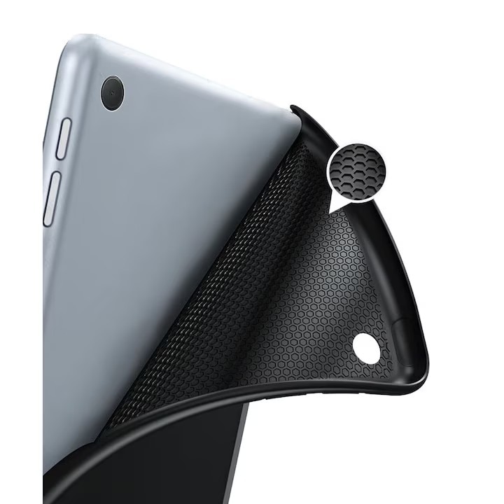 Husa pentru Samsung Galaxy Tab A11 8, 7 inch 2025, TPU Smart Cover, set cu unghiuri de vizualizare dublu, Negru