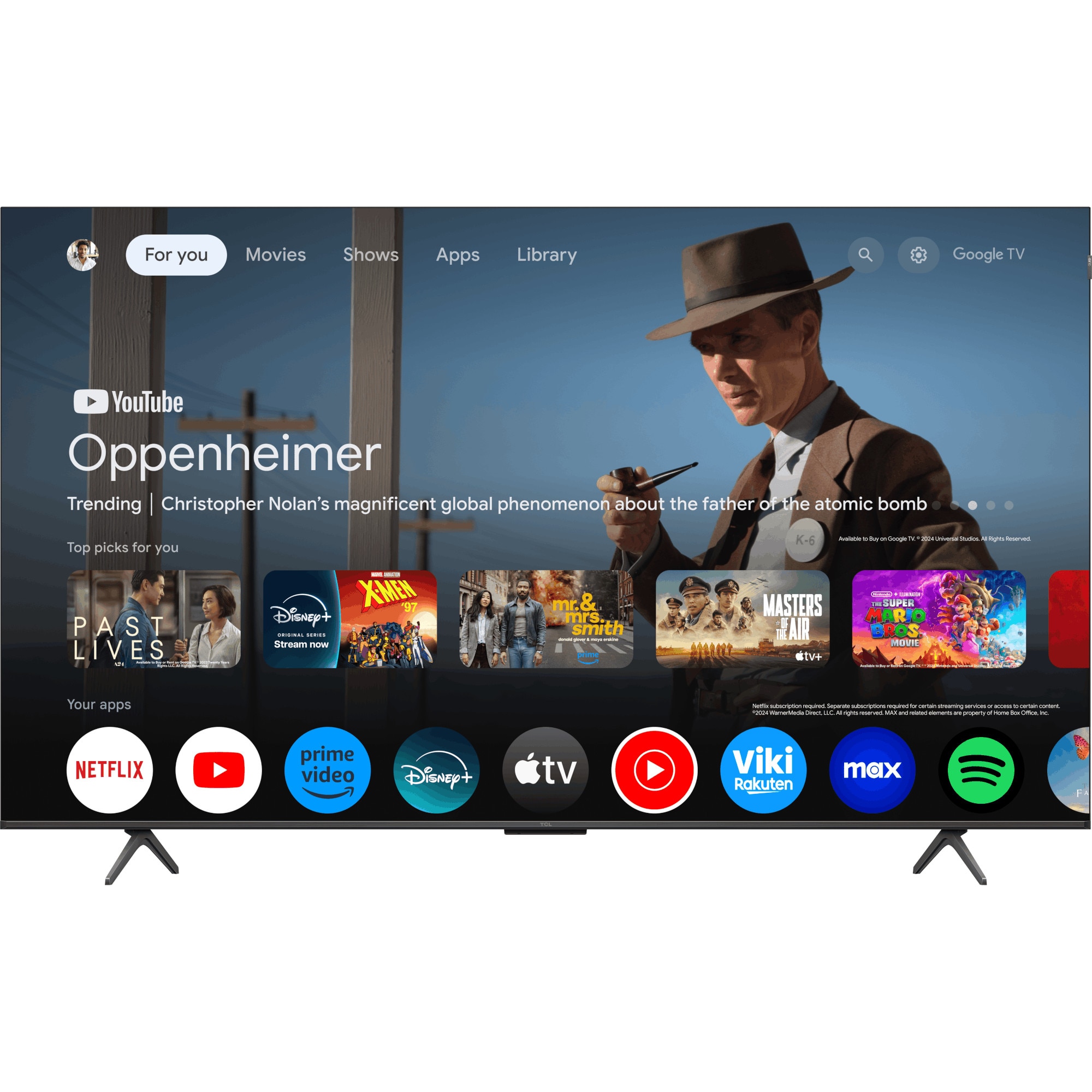 Televizor Smart QLED TCL 55T8C, 139 cm, Ultra HD 4K, Clasa F