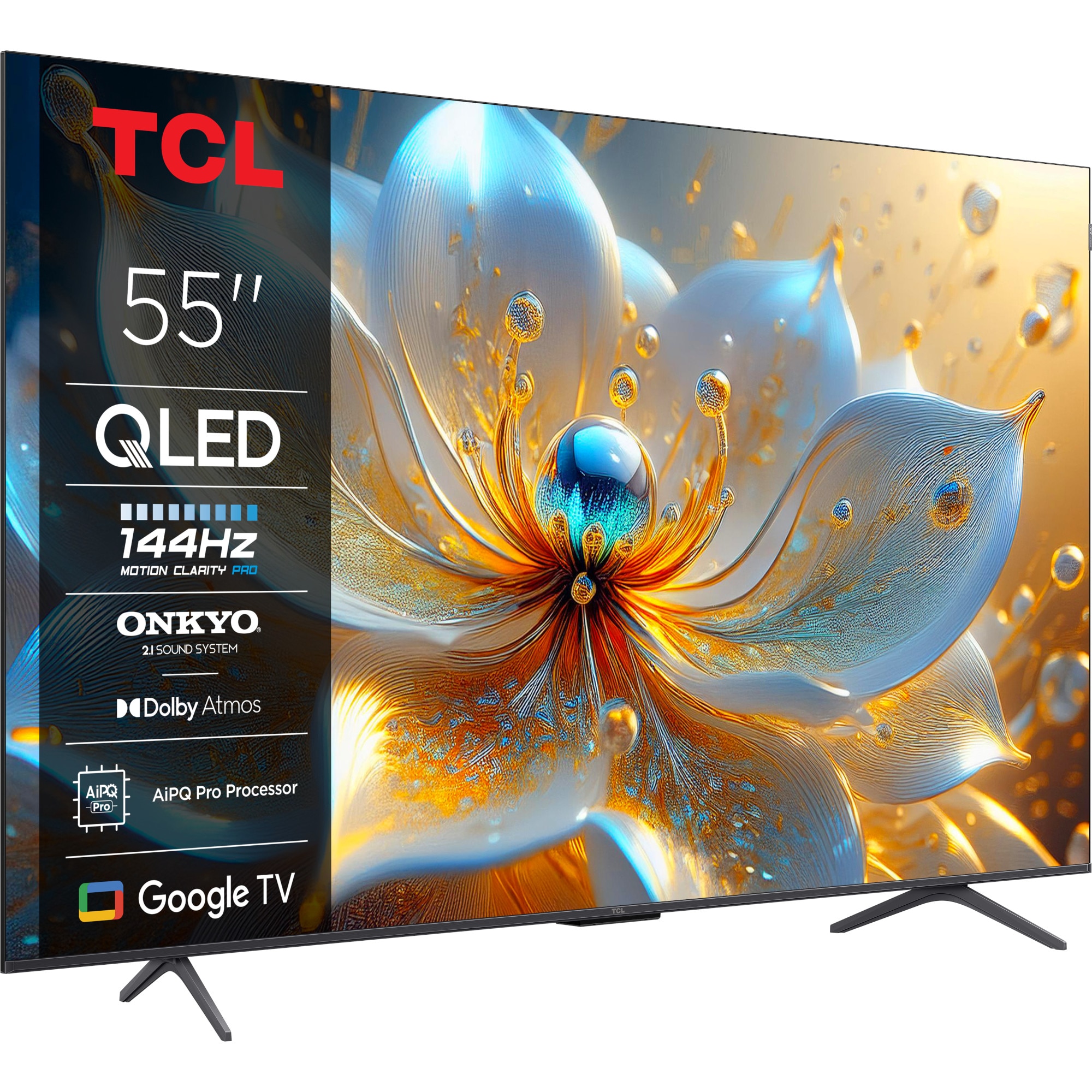 Televizor Smart QLED TCL 55T8C, 139 cm, Ultra HD 4K, Clasa F