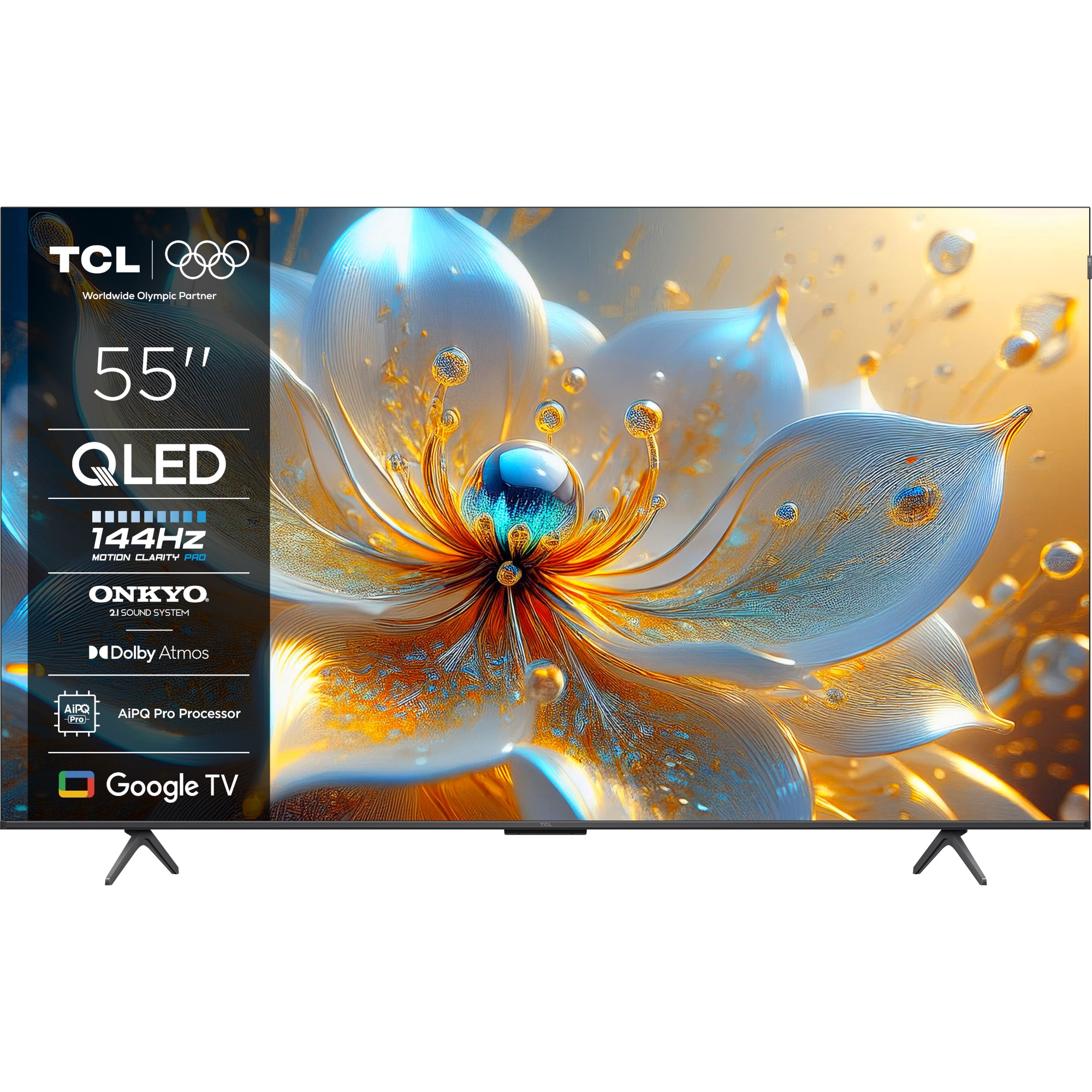 Televizor Smart QLED TCL 55T8C, 139 cm, Ultra HD 4K, Clasa F