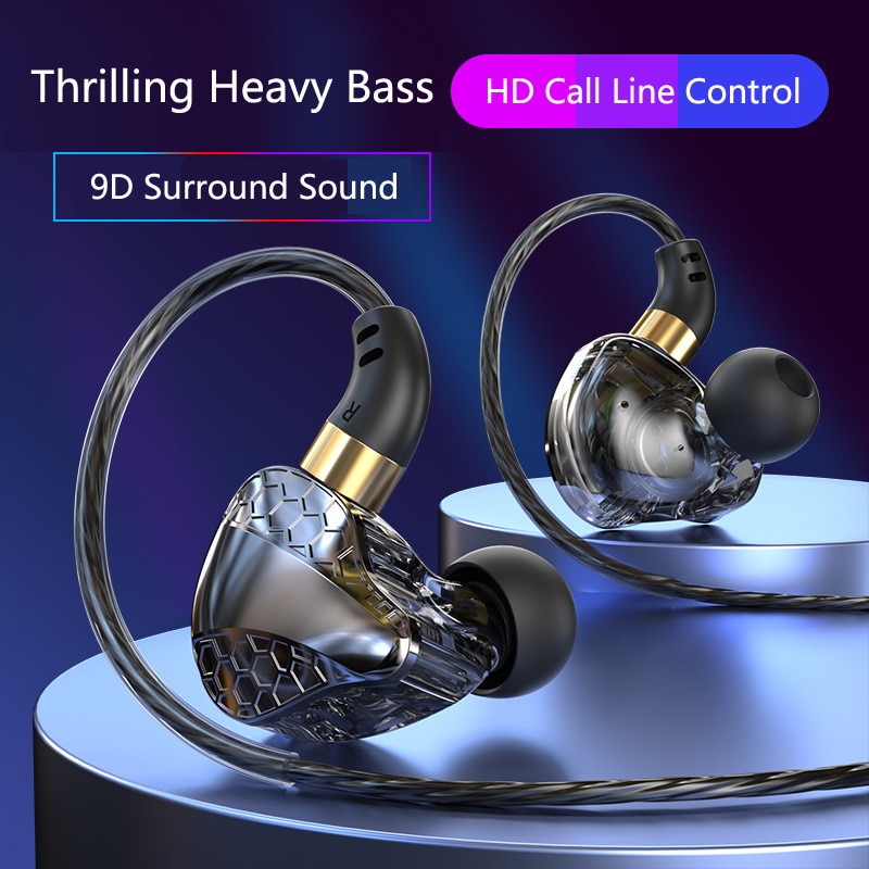 Casti cu fir, in-ear, microfon, control volum, 3.5mm Jack, 1.2 metri, sunet HiFi, negru