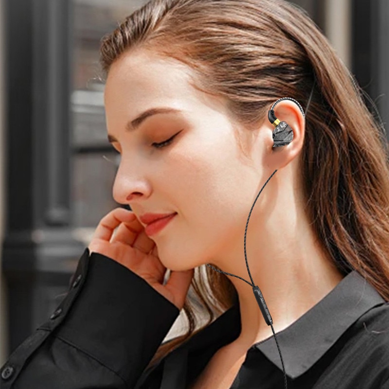 Casti cu fir, in-ear, microfon, control volum, 3.5mm Jack, 1.2 metri, sunet HiFi, negru
