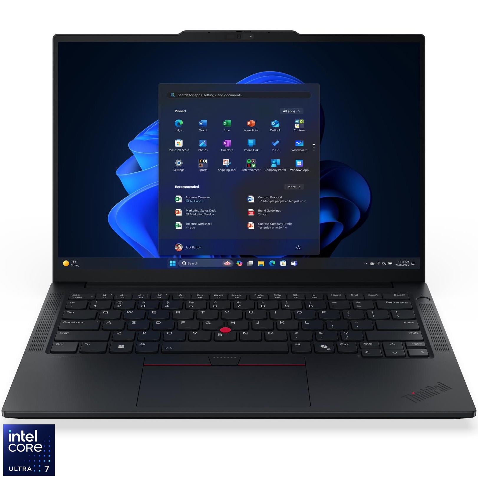 Laptop Lenovo ThinkPad E14 Gen 7 cu procesor Intel Core™ Ultra 7 255H pana la 5.1GHz, 14" WUXGA, IPS, 32GB DDR5 RAM, 1TB SSD, Intel® Arc™ , Windows® 11 Pro, Black, 3Y Courier