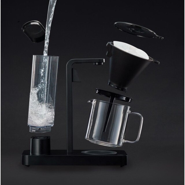 Cafetiera Wilfa Performance WSPL-3B, Temperatura constanta 94°C, 1800W, 1,25 L, 10 cesti, Mentinere cald 40 min, Control debit apa, Negru