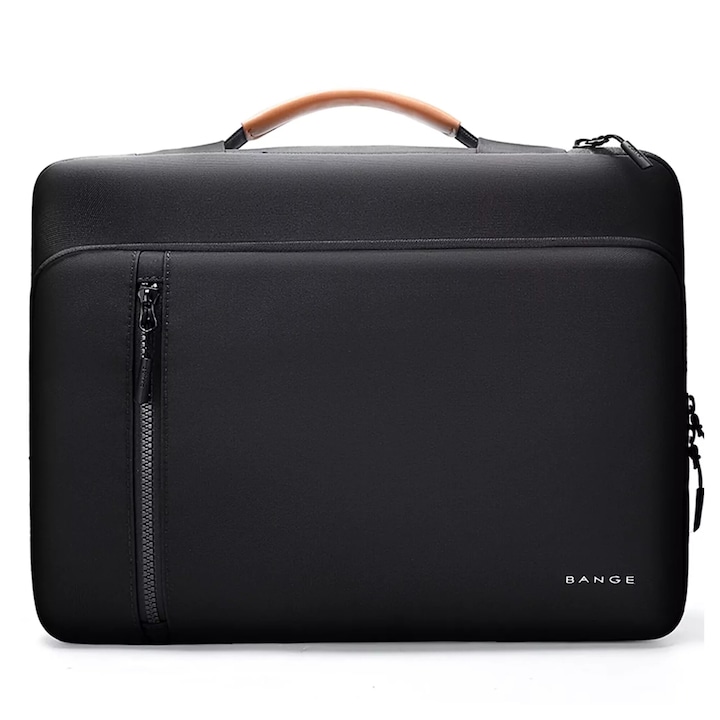 Geanta laptop Bange, waterproof, 14", neagra, 34x26x3.5 cm, multiple compartimente