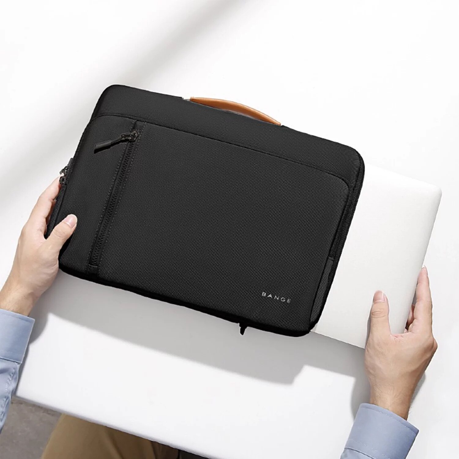 Geanta laptop Bange, waterproof, 14", neagra, 34x26x3.5 cm, multiple compartimente