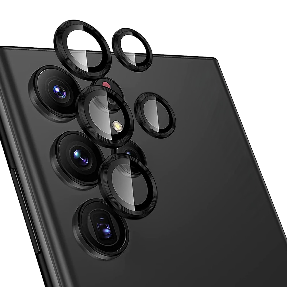 Folie Protectie Lentile Camera compatibila cu Samsung Galaxy S23 Ultra, CASEY STUDIOS™ MaxDefense+, Ultra HD, Anti Amprente, Anti Zgarieturi, Anti Socuri, Negru