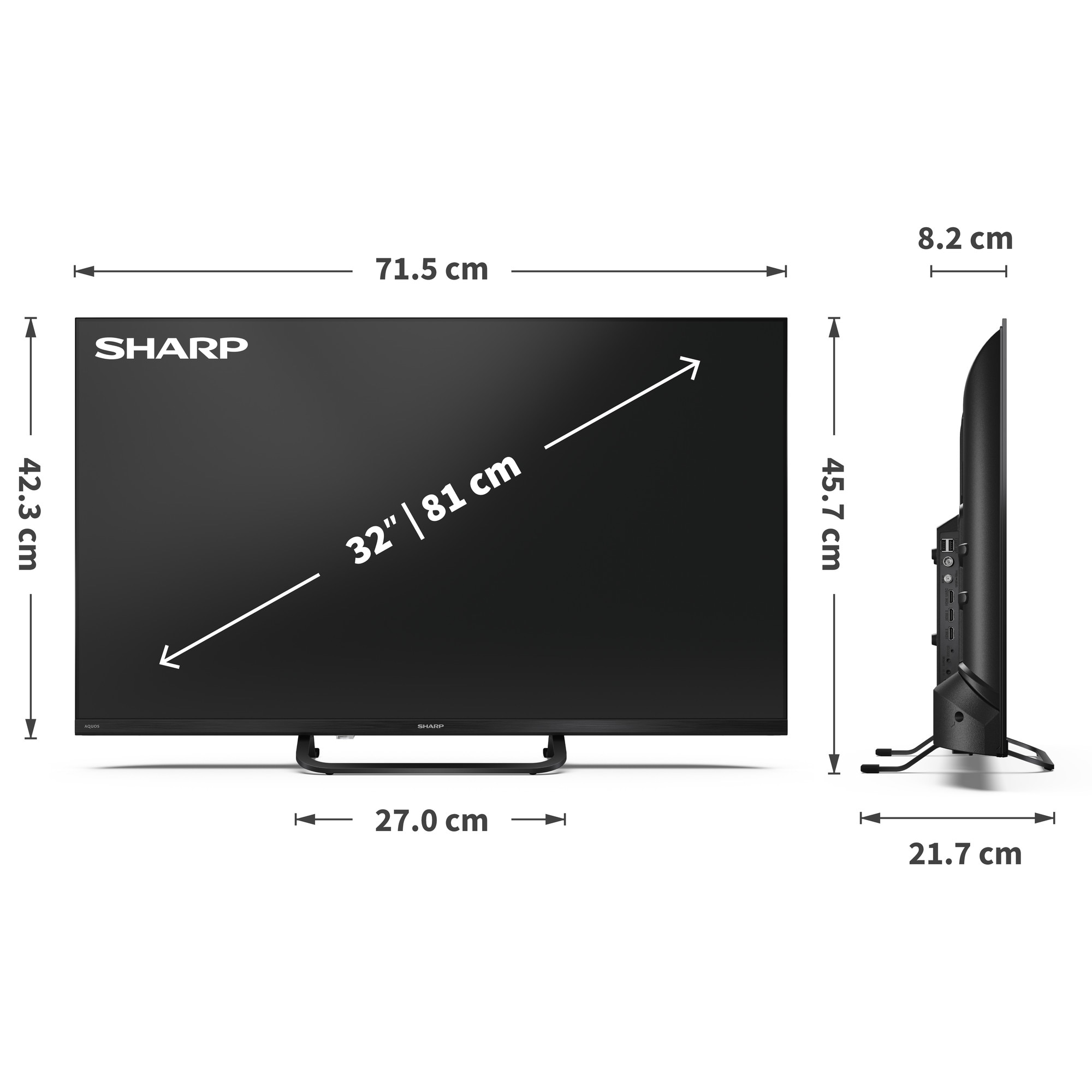 Televizor SHARP 32HF3865E 80cm Full HD QLED Google TV