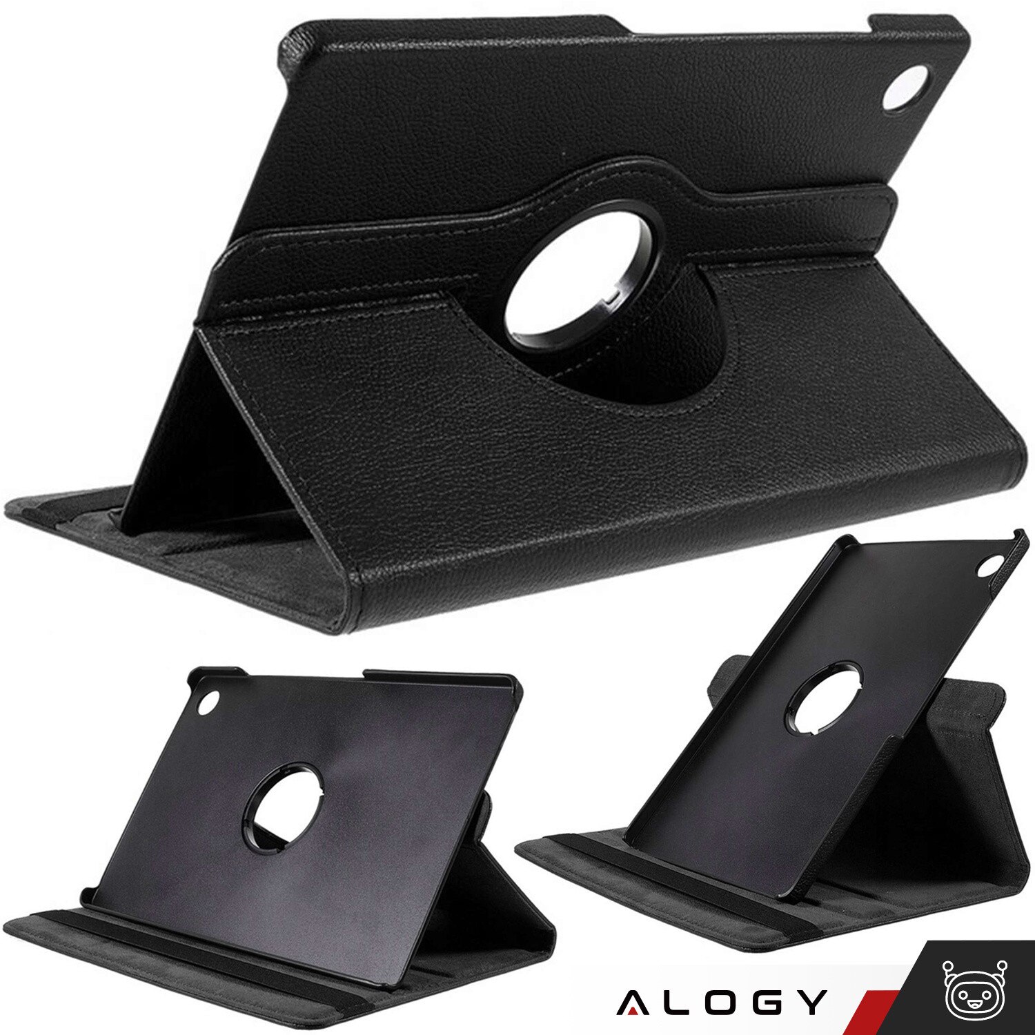 Etui obrotiv 360 pentru Samsung Galaxy Tab A9 Plus 2023 11", Alogy, negru, material ecologic, functie Sleep/Wake Up