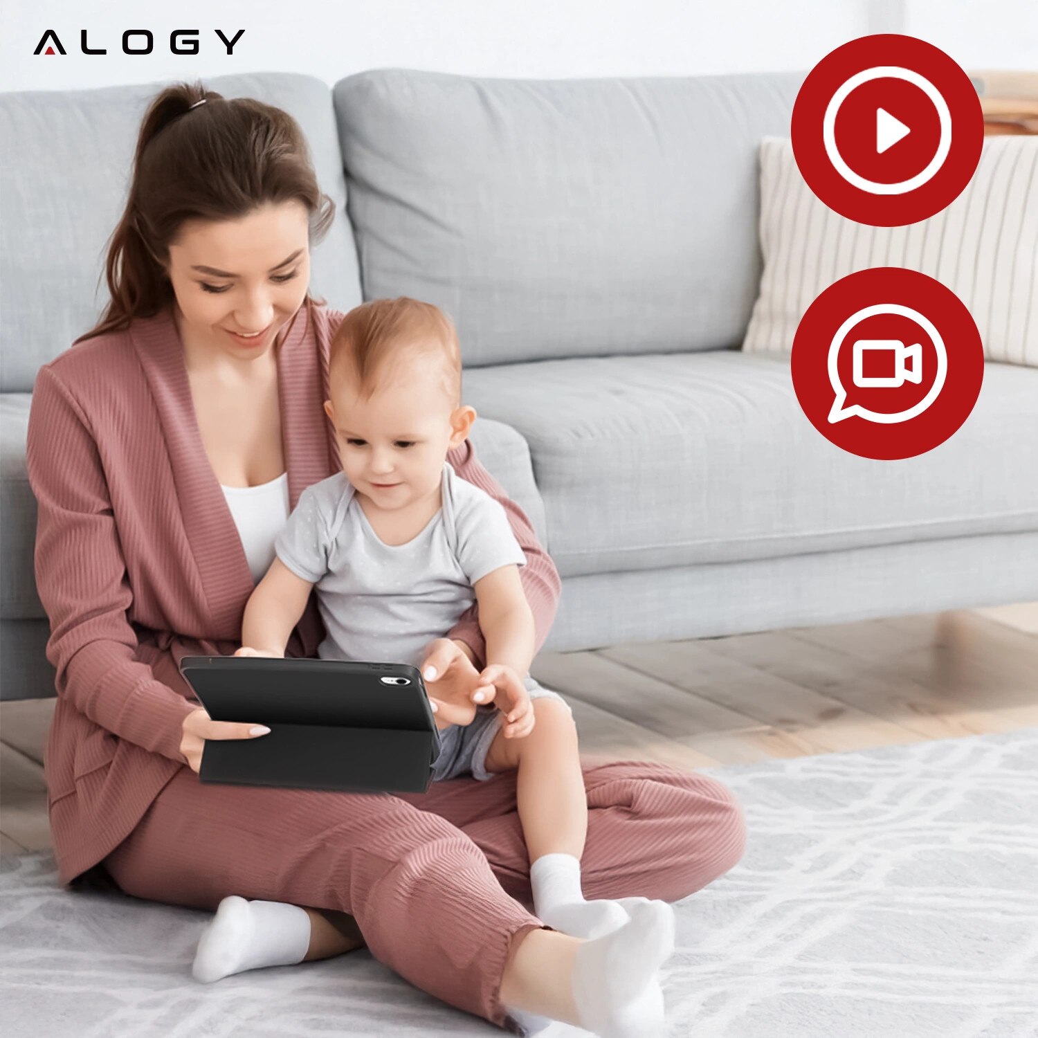 Husa Alogy ieftina cu spate TPU si spatiu pentru creion pentru Apple iPad 10.2 7/8/9Gen 2019/2020/2021, neagra