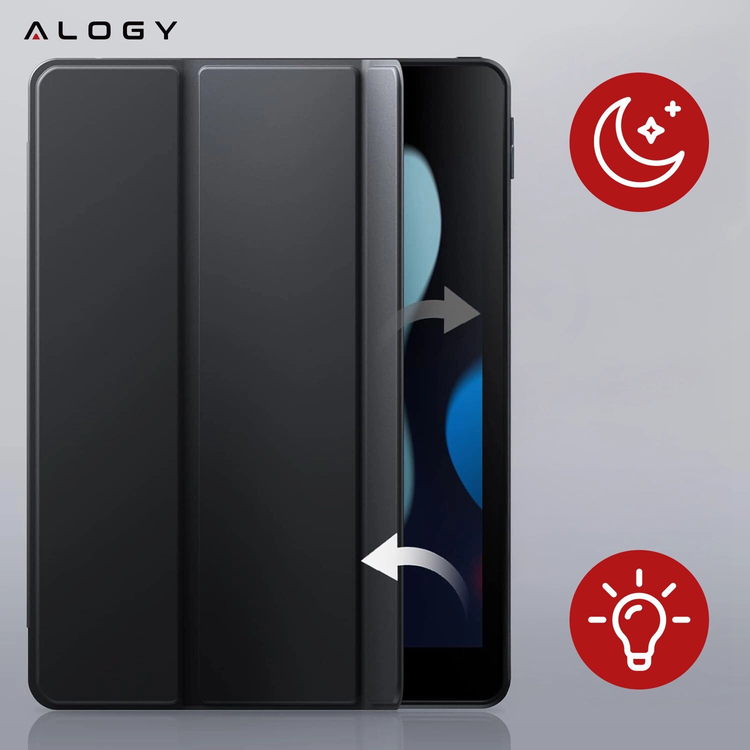Husa Alogy ieftina cu spate TPU si spatiu pentru creion pentru Apple iPad 10.2 7/8/9Gen 2019/2020/2021, neagra
