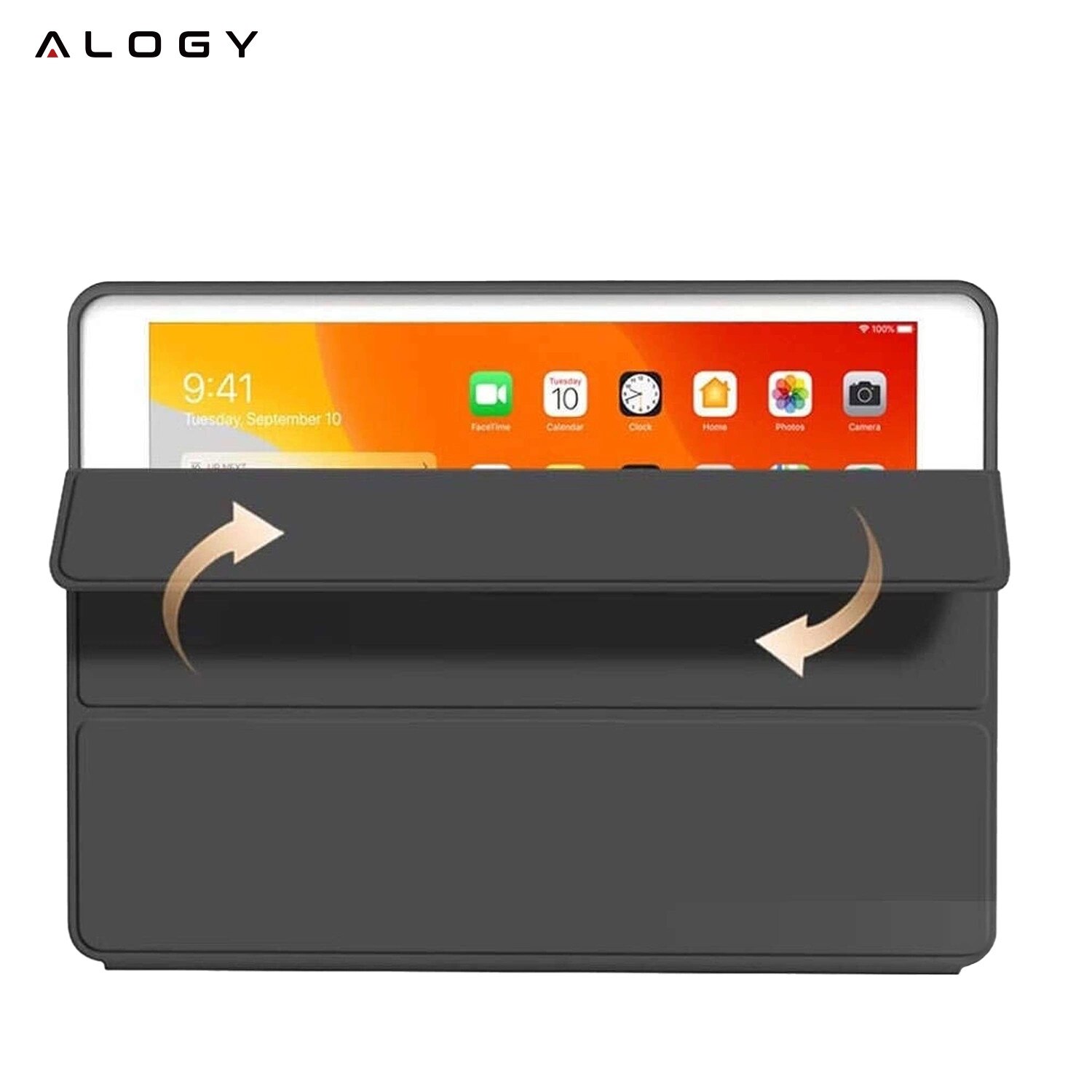 Husa Alogy ieftina cu spate TPU si spatiu pentru creion pentru Apple iPad 10.2 7/8/9Gen 2019/2020/2021, neagra