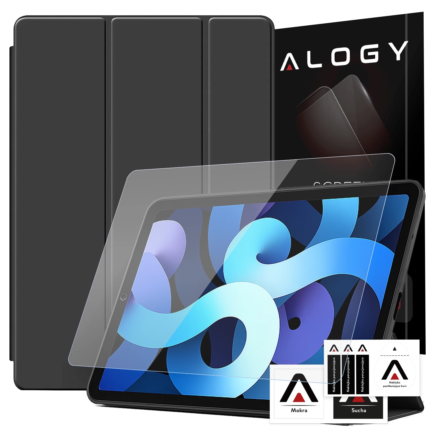 Husa Alogy ieftina cu spate TPU si spatiu pentru creion pentru Apple iPad 10.2 7/8/9Gen 2019/2020/2021, neagra